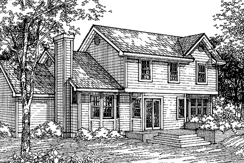Home Plan - Exterior - Rear Elevation for Contemporary House Plan #320-585 - 4 bed, 2.5 bath
