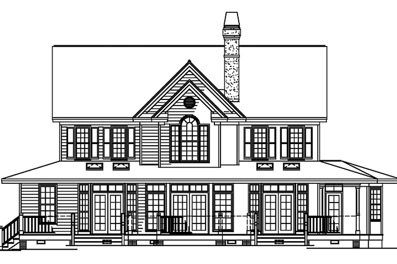 Home Plan - Exterior - Rear Elevation for Victorian House Plan #929-173 - 4 bed, 3.5 bath