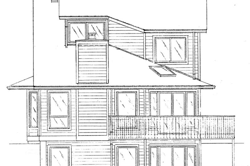Dream House Plan - Exterior - Rear Elevation for Contemporary House Plan #320-1008 - 3 bed, 2.5 bath