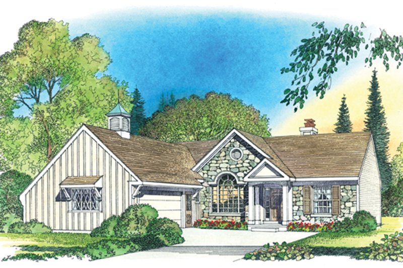 House Blueprint - Exterior - Front Elevation 3 for Country House Plan #1016-101 - 3 bed, 2 bath