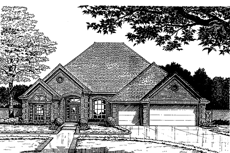 Home Plan - Exterior - Front Elevation 3 for European House Plan #310-1212 - 4 bed, 2.5 bath