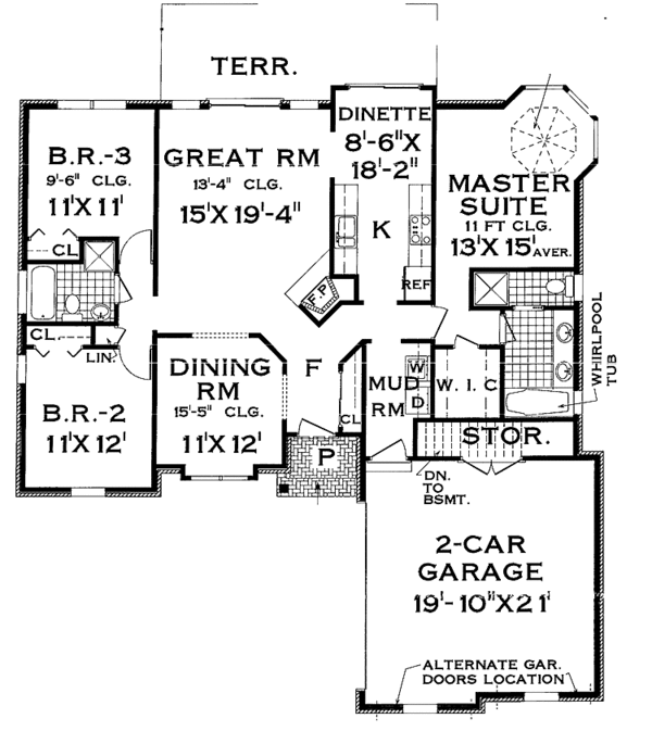 House Design - Colonial Floor Plan - Main Floor Plan #3-277