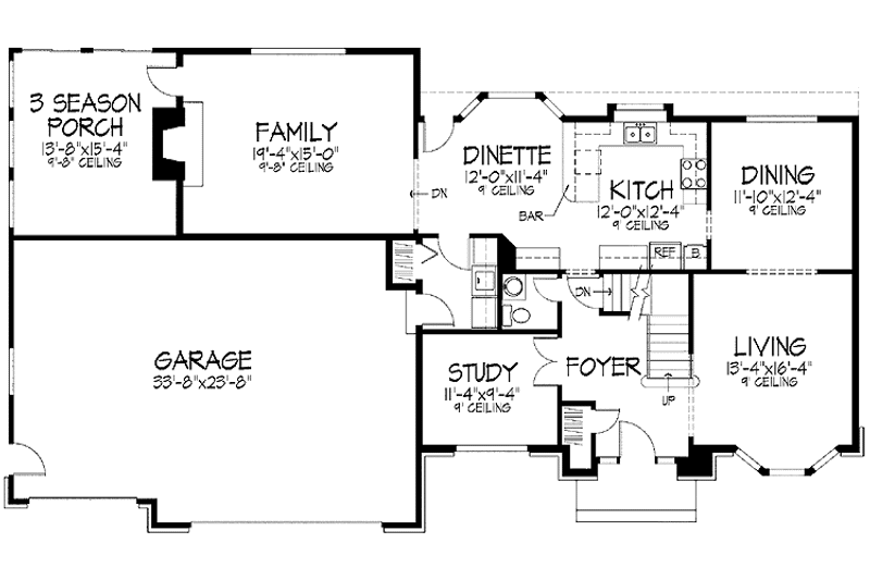 Home Plan - Floor Plan - Main Floor for Traditional House Plan #51-906 - 4 bed, 2.5 bath
