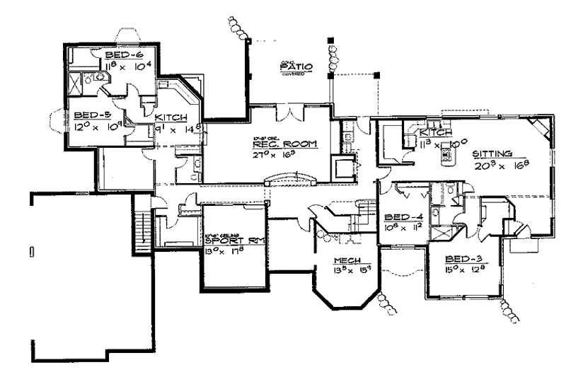 Dream House Plan - Floor Plan - Lower Floor for Country House Plan #308-291 - 3 bed, 2.5 bath