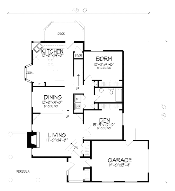 House Design - Craftsman Floor Plan - Main Floor Plan #320-1342