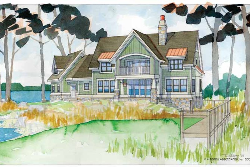 Dream House Plan - Exterior - Rear Elevation 1 for Craftsman House Plan #928-54 - 3 bed, 3.5 bath