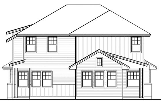 Exterior - Rear Elevation 1 for Craftsman House Plan #935-3 - 3 bed, 2.5 bath