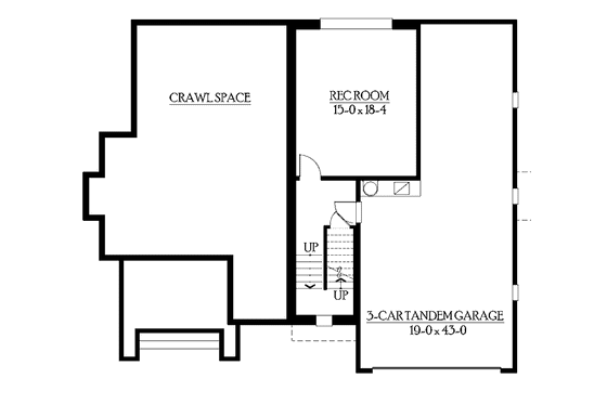 Floor Plan - Lower Floor for Craftsman House Plan #132-466 - 4 bed, 4 bath