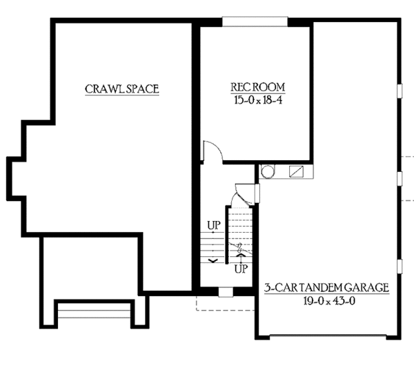 Craftsman Floor Plan - Lower Floor Plan #132-466