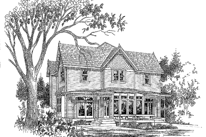 Home Plan - Exterior - Rear Elevation for Victorian House Plan #929-306 - 3 bed, 2.5 bath