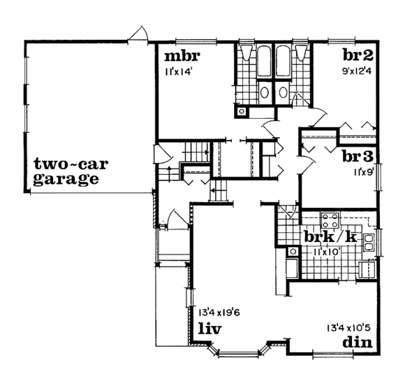 House Blueprint - Contemporary Floor Plan - Main Floor Plan #47-676