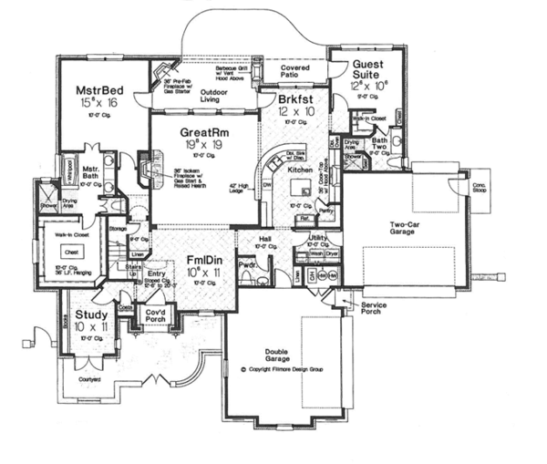Architectural House Design - European Floor Plan - Main Floor Plan #310-1276