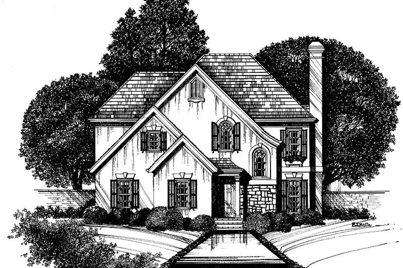 Home Plan - Country Exterior - Front Elevation Plan #429-83