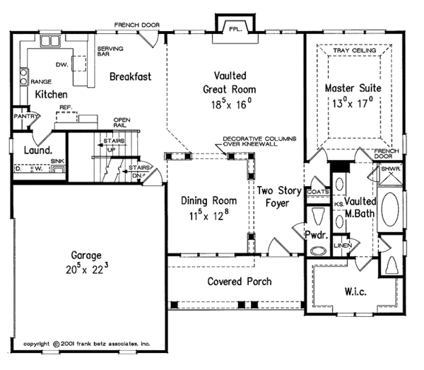 House Design - Colonial Floor Plan - Main Floor Plan #927-606