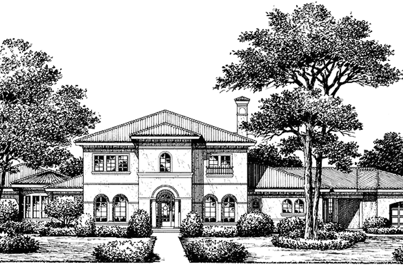 Home Plan - Mediterranean Exterior - Front Elevation Plan #417-753