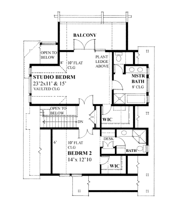 Home Plan - Contemporary Floor Plan - Upper Floor Plan #118-162
