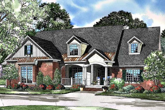 Exterior - Front Elevation 3 for Country House Plan #17-3097 - 5 bed, 4 bath