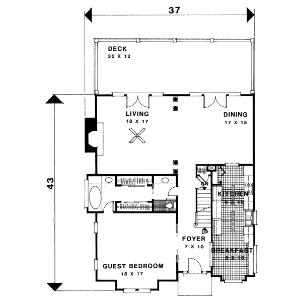 House Plan Design - European Floor Plan - Main Floor Plan #56-223