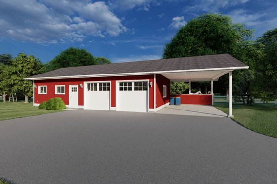 Exterior - Other Elevation for Ranch House Plan #126-204, 1 bath