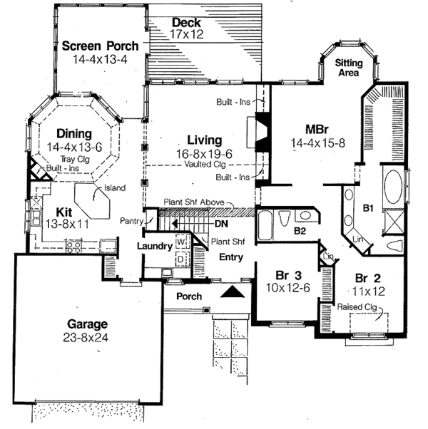 House Design - Ranch Floor Plan - Main Floor Plan #334-124