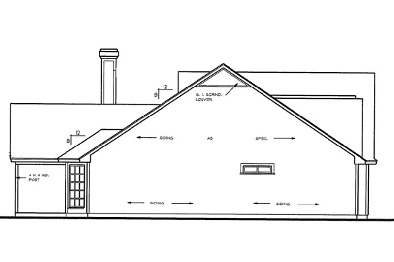 Dream House Plan - Exterior - Other Elevation 1 for Country House Plan #42-460 - 3 bed, 2 bath