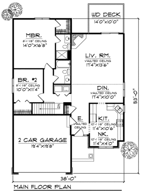 Architectural House Design - Ranch Floor Plan - Main Floor Plan #70-812