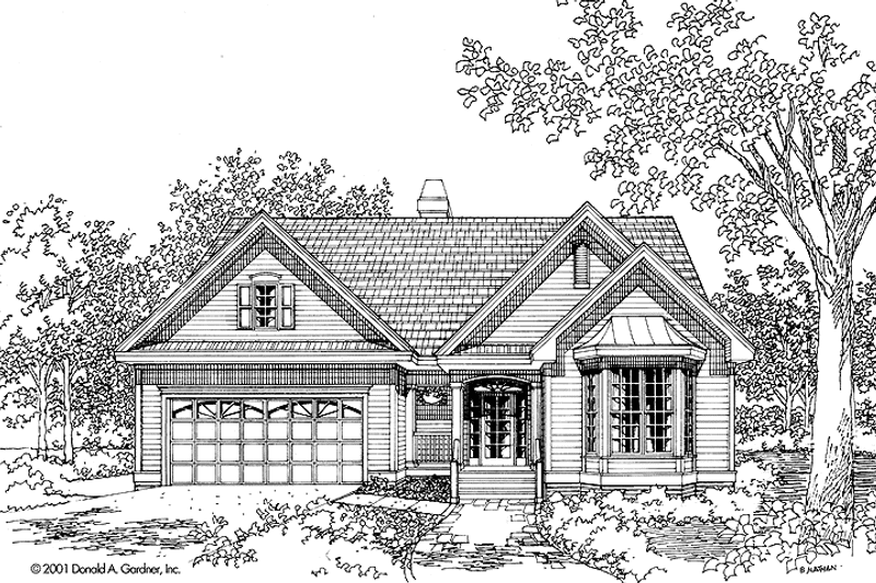 House Plan Design - Exterior - Front Elevation 3 for Ranch House Plan #929-621 - 3 bed, 2 bath