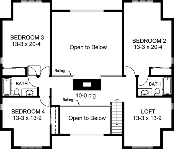 House Design - Country Floor Plan - Upper Floor Plan #965-2