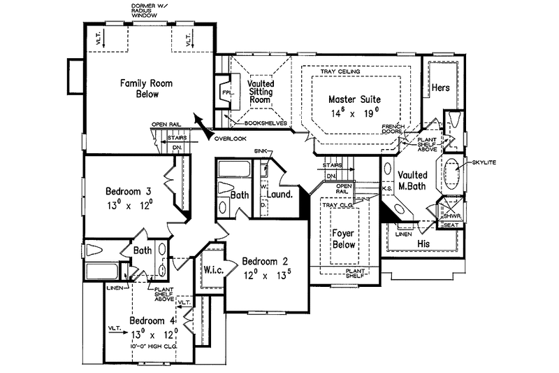 Home Plan - Floor Plan - Upper Floor for Mediterranean House Plan #927-152 - 5 bed, 4.5 bath