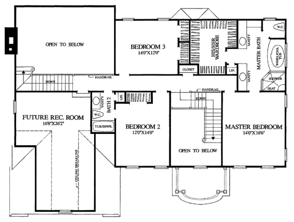 House Design - Classical Floor Plan - Upper Floor Plan #137-321