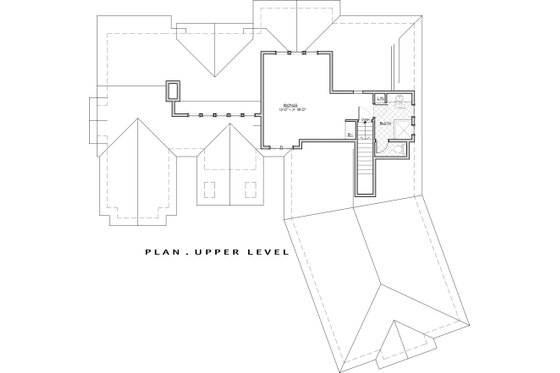 Craftsman style house plan, upper level floor plan