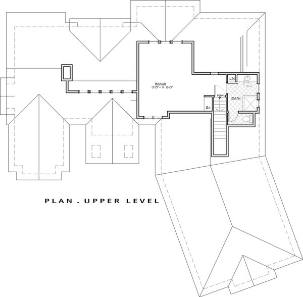 Home Plan - Craftsman style house plan, upper level floor plan