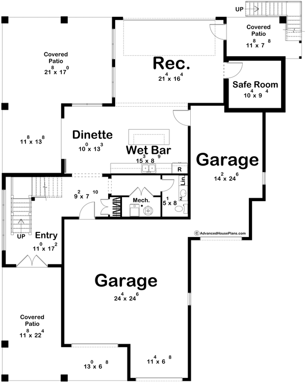 House Plan Design - Beach Floor Plan - Main Floor Plan #455-744