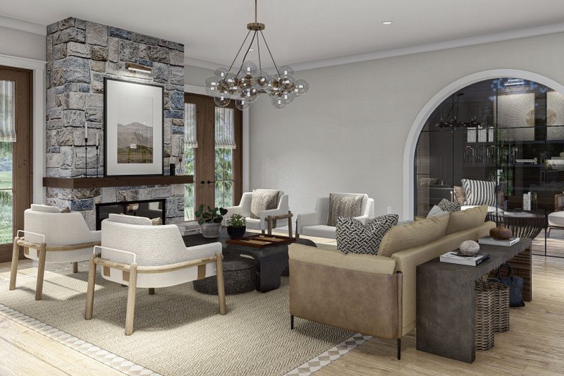 Home Plan - Interior - Family Room 1 for European House Plan #455-635 - 4 bed, 3.5 bath