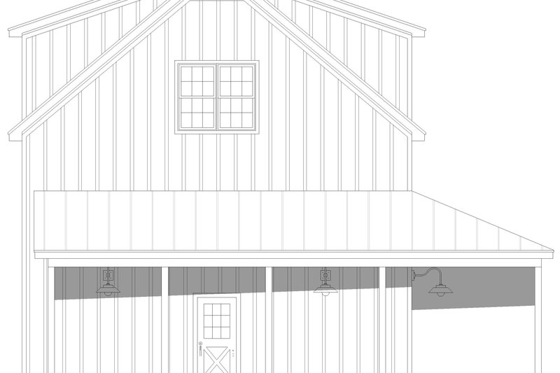 House Blueprint - Exterior - Rear Elevation for Southern House Plan #932-1286 - 2 bed, 2.5 bath
