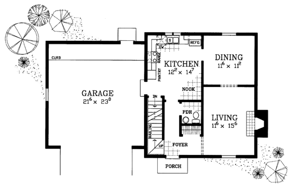 House Blueprint - Colonial Floor Plan - Main Floor Plan #72-1087