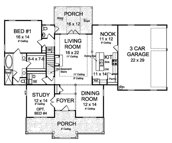 Home Plan - Traditional Floor Plan - Main Floor Plan #513-2158