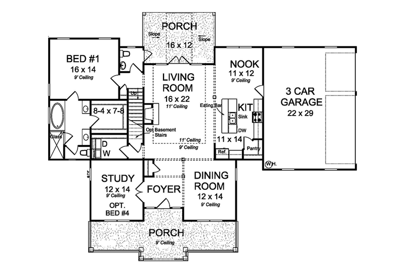 Dream House Plan - Floor Plan - Main Floor for Traditional House Plan #513-2158 - 3 bed, 2.5 bath
