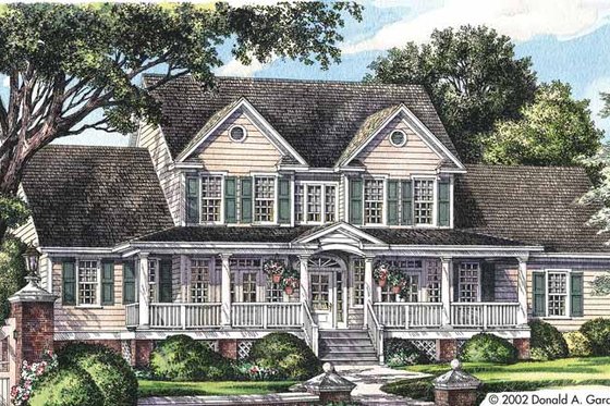 Exterior - Front Elevation 3 for Country House Plan #929-667 - 4 bed, 3.5 bath