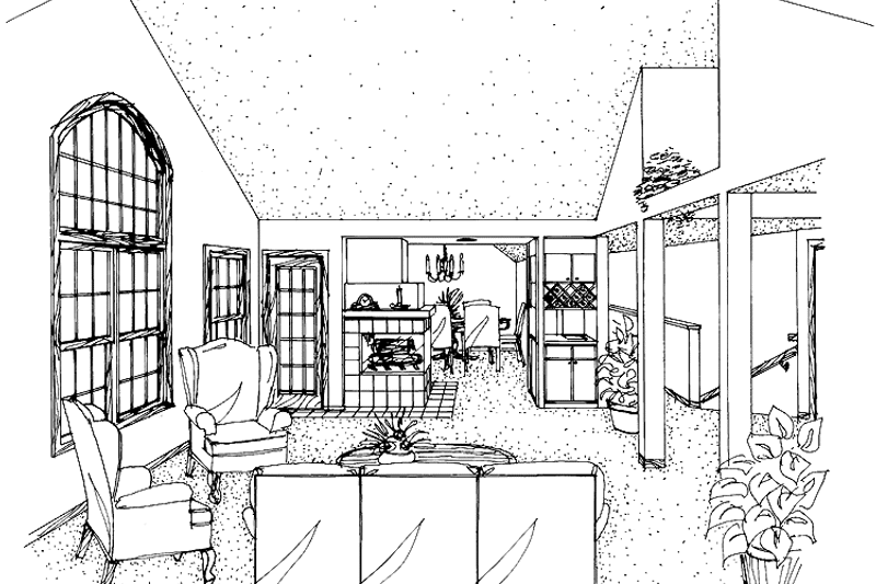 Dream House Plan - Interior - Family Room for Craftsman House Plan #320-657 - 2 bed, 2 bath