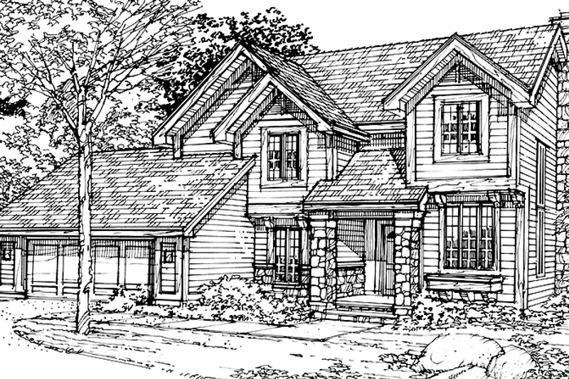 Dream House Plan - Prairie Exterior - Front Elevation Plan #320-1122