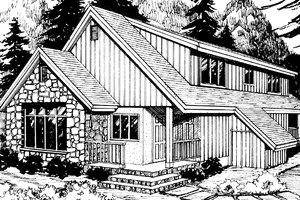 House Blueprint - Contemporary Exterior - Front Elevation Plan #456-106