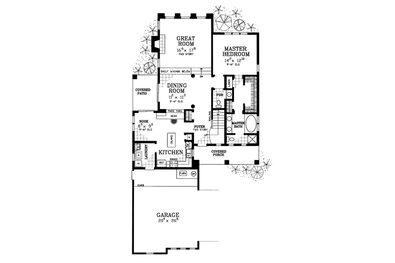 Home Plan - Floor Plan - Main Floor for Mediterranean House Plan #72-1119 - 4 bed, 2.5 bath