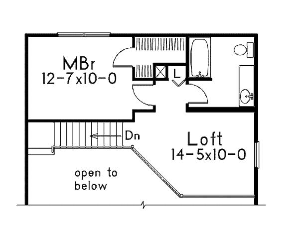 Traditional Floor Plan - Upper Floor Plan #57-435