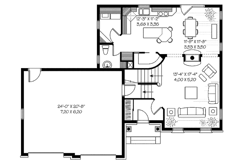 Home Plan - Floor Plan - Main Floor for European House Plan #23-2428 - 3 bed, 2.5 bath
