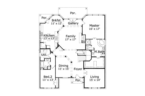 Floor Plan - Main Floor for European House Plan #411-105 - 5 bed, 4 bath