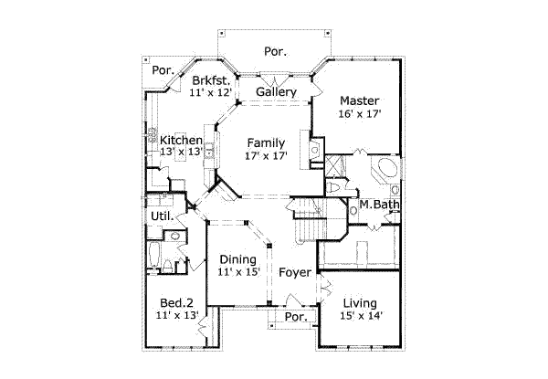 European Floor Plan - Main Floor Plan #411-105