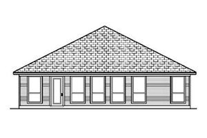 Exterior - Rear Elevation for Traditional House Plan #84-349 - 3 bed, 2 bath