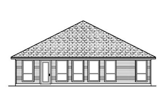 Exterior - Rear Elevation for Traditional House Plan #84-349 - 3 bed, 2 bath