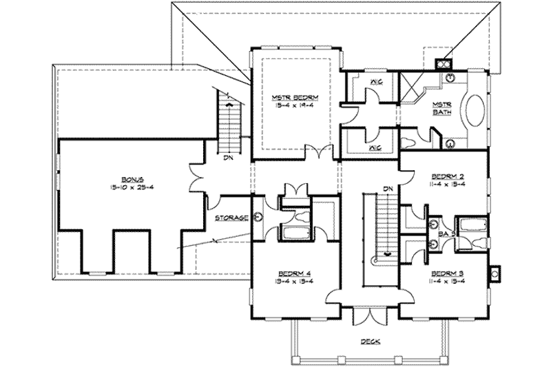 Dream House Plan - Floor Plan - Upper Floor for Traditional House Plan #132-171 - 4 bed, 3.5 bath